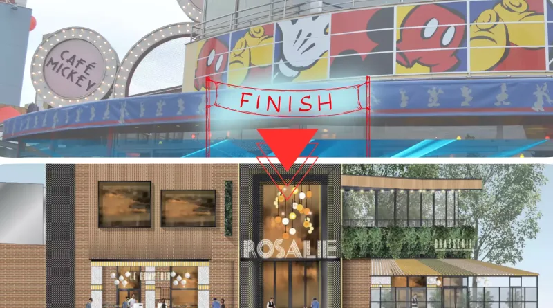 Le Café Mickey laisse place à la Brasserie Rosalie - Montage ToutDisney